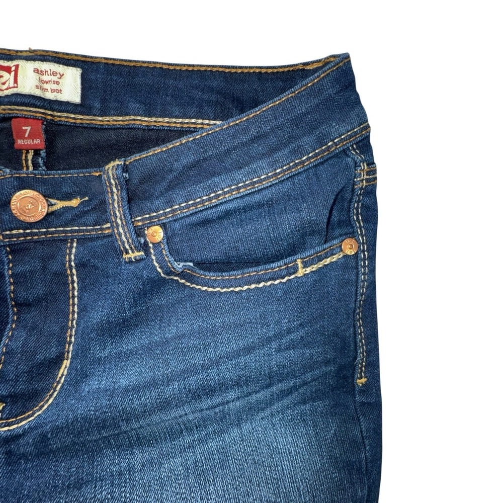 Lei Ashley Lowrise Slim Boot Jeans Flex Stone Wash Women 7 Reg Y2K - Picture 5 of 12